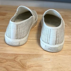 VINCE. ivory slip on shoes.